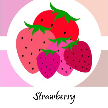 Yazı ile çilek İllüstrasyon, vektör 