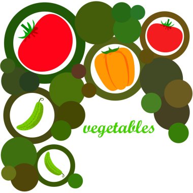 Harflerle sebze basit illüstrasyon
