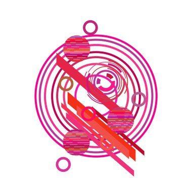 Beyaz arka plan üzerinde daireler ile soyut desen, vektör illüstrasyon