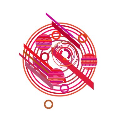 Beyaz arka plan üzerinde daireler ile soyut desen, vektör illüstrasyon