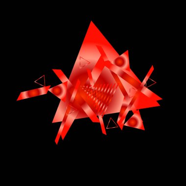 Siyah arka plan üzerinde kırmızı üçgenler ile geometrik desen