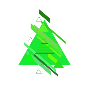 Beyaz arka plan üzerinde yeşil üçgenler ile soyut desen