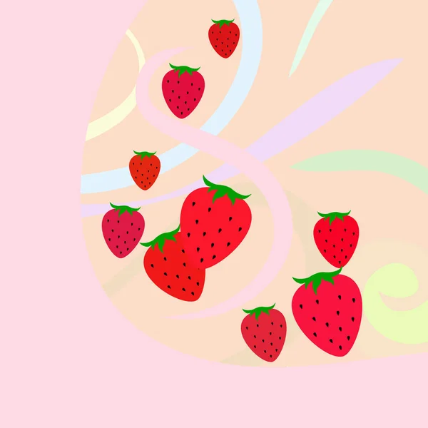 Simple Illustration Colorful Strawberries Vector — Stock Vector