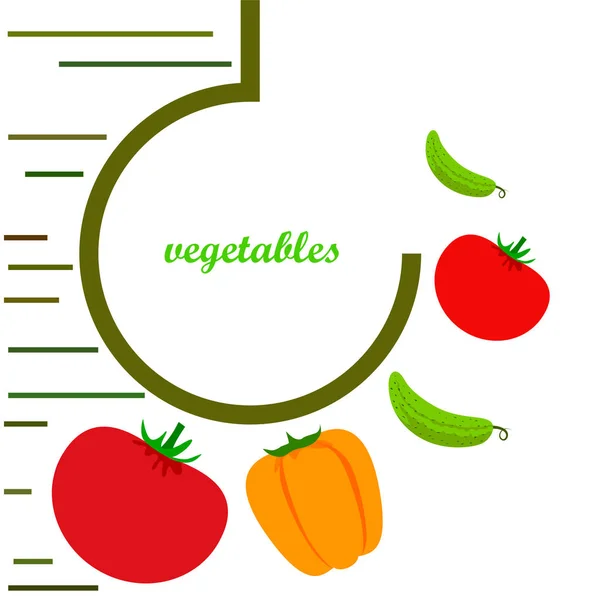 Illustration Simple Légumes Avec Lettrage — Image vectorielle