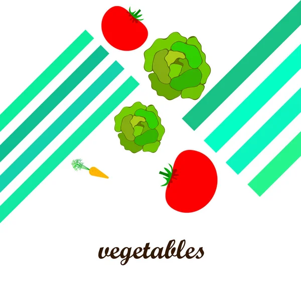 Simple Illustration Colorful Vegetables Vector — Stock Vector