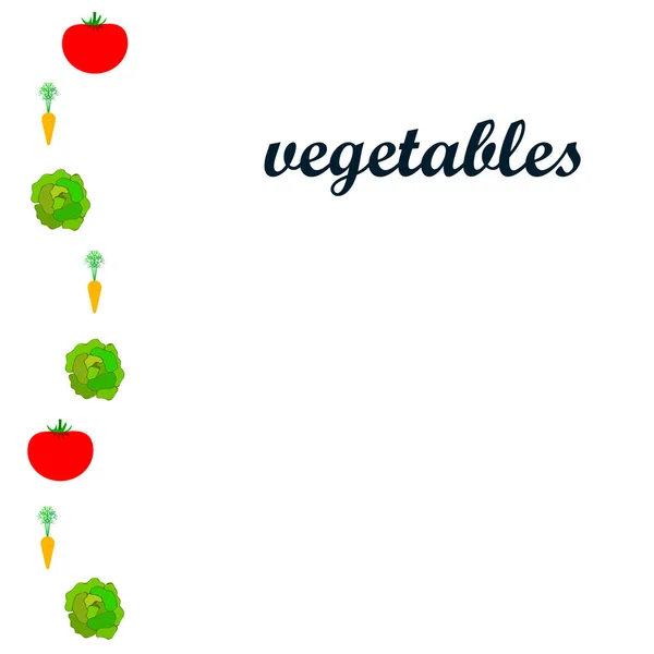 Ilustración Simple Diferentes Verduras Con Letras Vector — Vector de stock