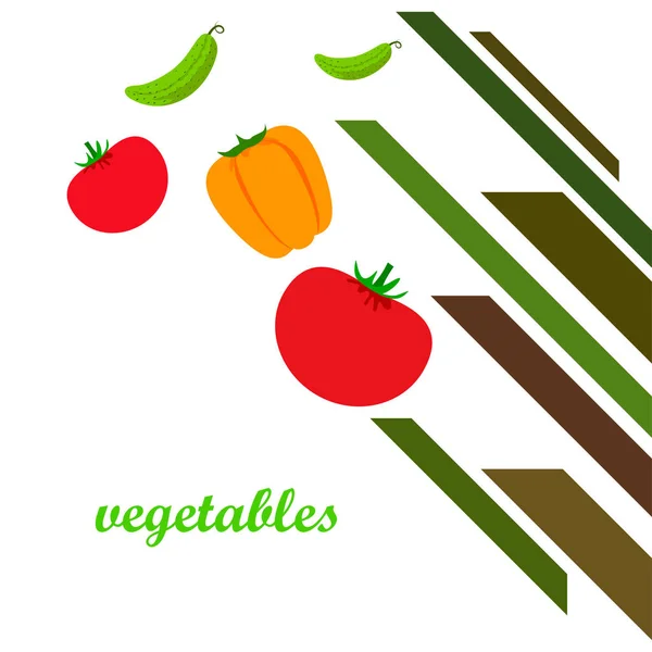 Ilustração Simples Vegetais Com Letras — Vetor de Stock