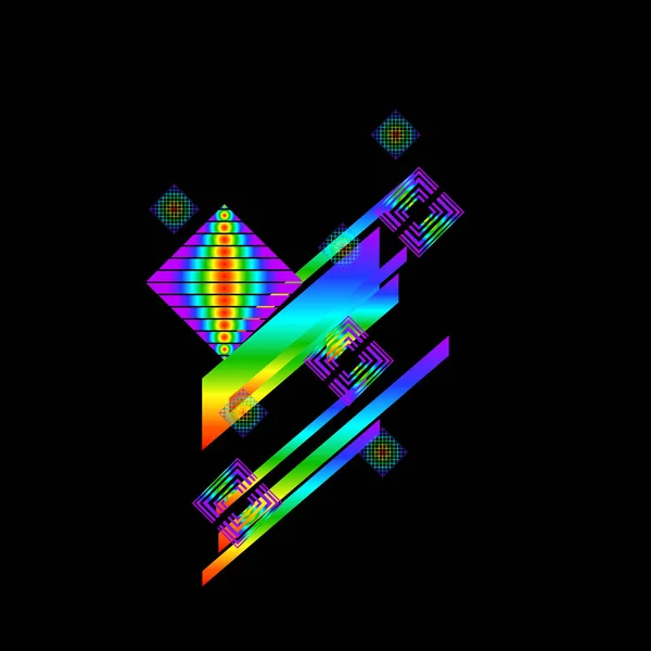 Modèle Géométrique Abstrait Sur Fond Noir — Image vectorielle
