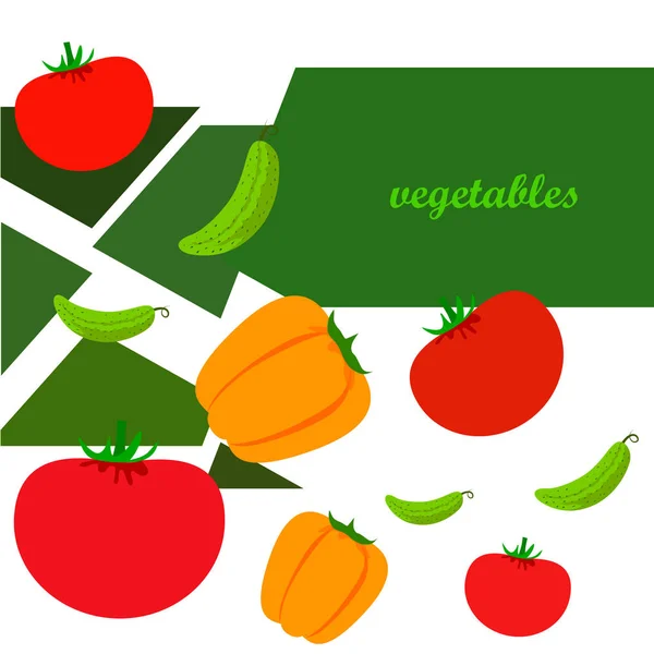 Einfache Abbildung Von Gemüse Mit Schriftzug — Stockvektor
