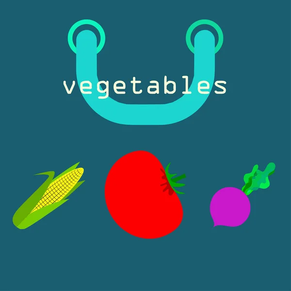 Simple Illustration Vegetables Lettering Vector — Stock Vector