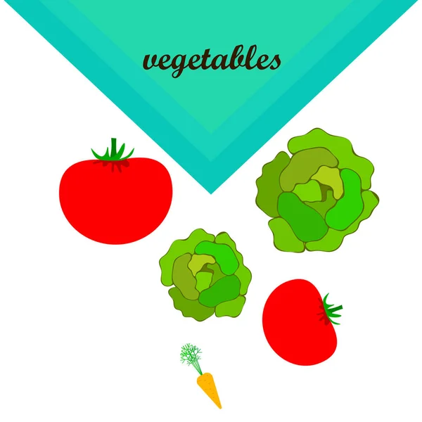 Illustration Simple Légumes Colorés Vecteur — Image vectorielle