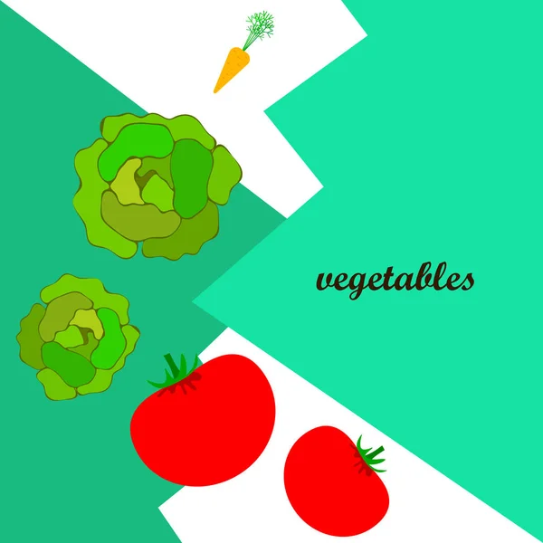 Ilustración Simple Verduras Colores Vector — Archivo Imágenes Vectoriales