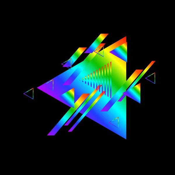 배경에 다채로운 삼각형이있는 기하학적 — 스톡 벡터