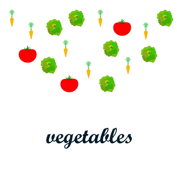 Ilustração Simples Diferentes Vegetais Com Letras Vetor — Vetor de Stock