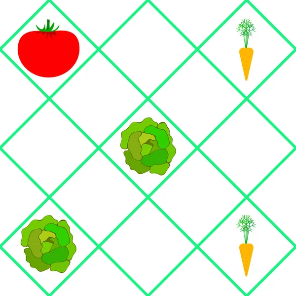 Ilustración Simple Diferentes Verduras Vector — Vector de stock