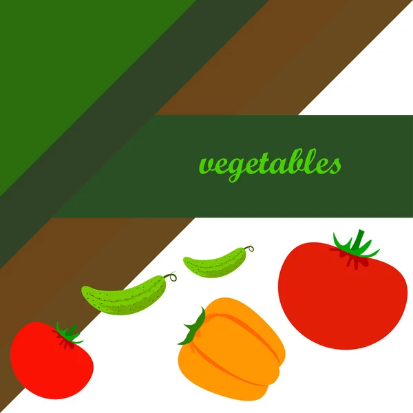 Ilustração Simples Vegetais Com Letras — Vetor de Stock