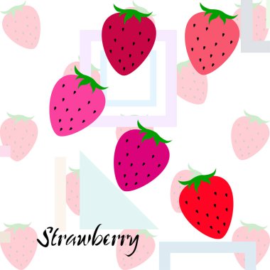 Yazı ile çilek İllüstrasyon, vektör 