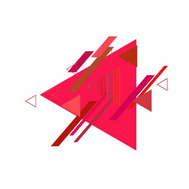 Beyaz arka plan üzerinde renkli üçgenler ile geometrik desen