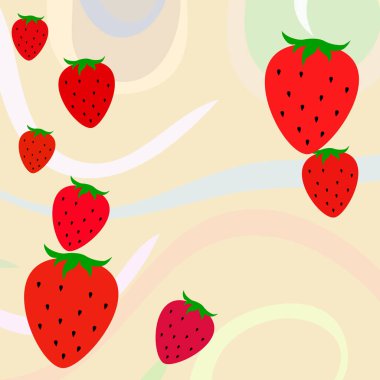 Renkli çilek, vektör basit illüstrasyon 