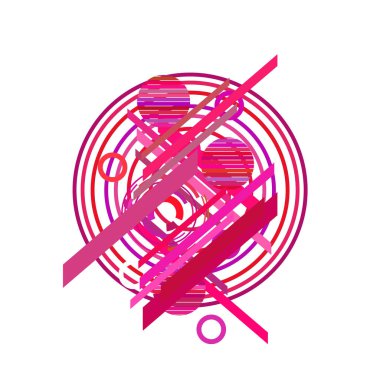 Beyaz arka planda parlak pembe renkte farklı daireler