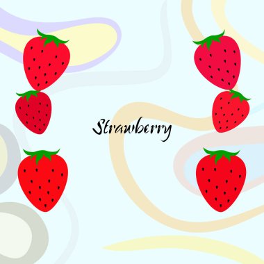 Yazı ile çilek İllüstrasyon, vektör 