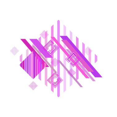 Pembe eşkenar dörtgenile soyut geometrik desen