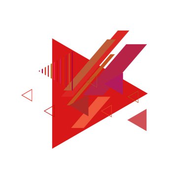 Beyaz arka plan üzerinde renkli üçgenler ile geometrik desen