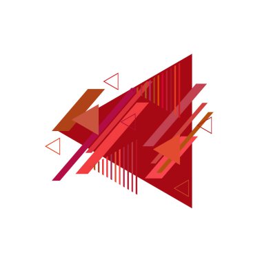 Beyaz arka plan üzerinde renkli üçgenler ile geometrik desen