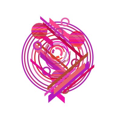 Beyaz arka planda parlak pembe renkte farklı daireler