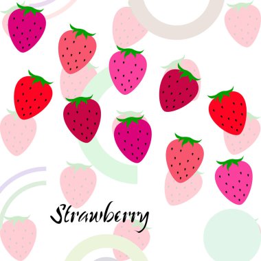 Yazı ile çilek İllüstrasyon, vektör 