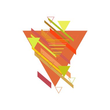 Beyaz arka plan üzerinde renkli üçgenler ile soyut desen