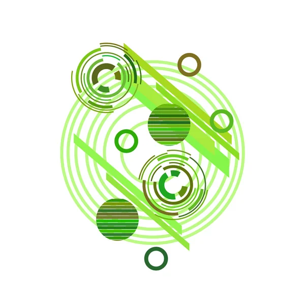 Abstraktní Vzor Zelenými Kruhy Bílém Pozadí Vektorový Obrázek — Stockový vektor