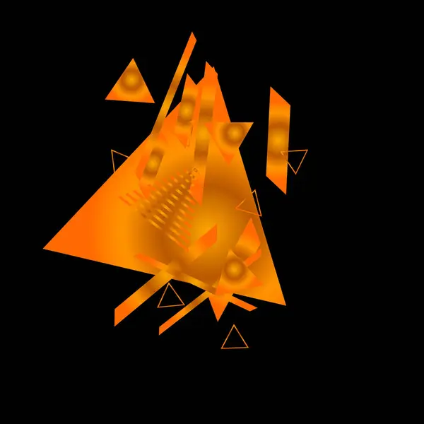 Triangles Orange Vif Sur Fond Noir — Image vectorielle