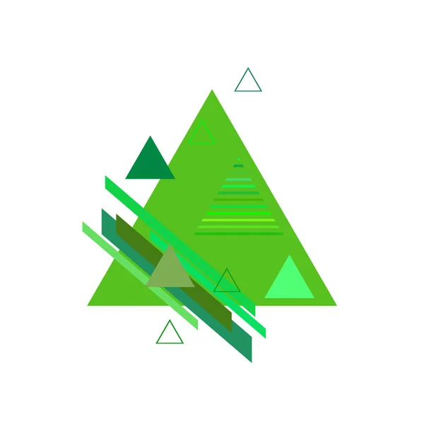 白色背景上带有绿色三角形的抽象图案 — 图库矢量图片