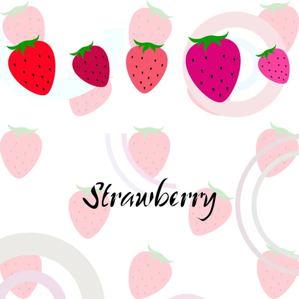 Ilustración Fresas Con Letras Vector — Vector de stock