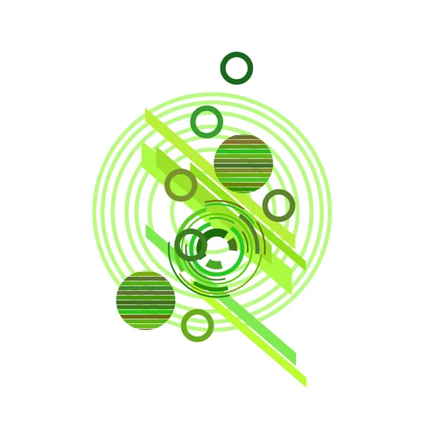Padrão Abstrato Com Círculos Verdes Sobre Fundo Branco Ilustração Vetorial — Vetor de Stock