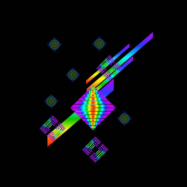 Abstracte Geometrische Patroon Zwarte Achtergrond — Stockvector