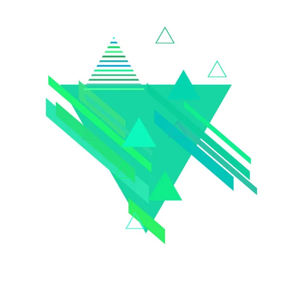 Dreiecke Grünen Und Blauen Farben Auf Weißem Hintergrund — Stockvektor