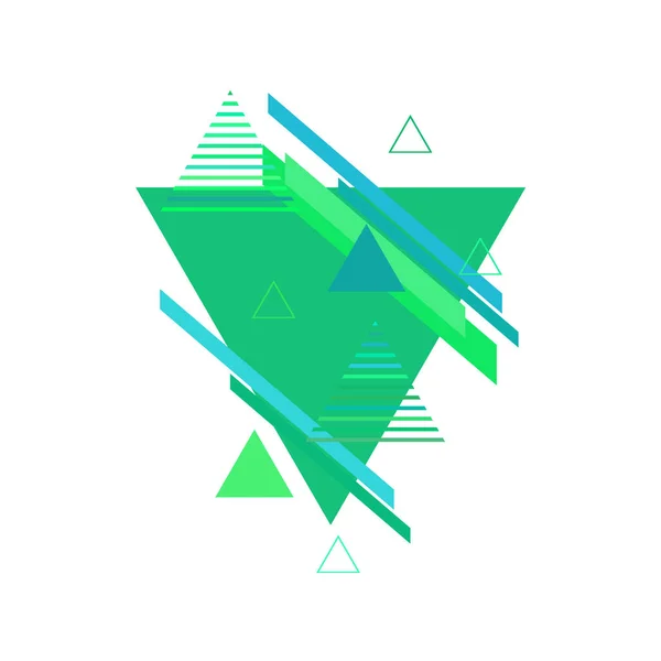 Triángulos Colores Verde Azul Sobre Fondo Blanco — Vector de stock