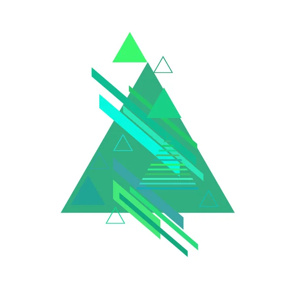 Triângulos Cores Verde Azul Sobre Fundo Branco — Vetor de Stock