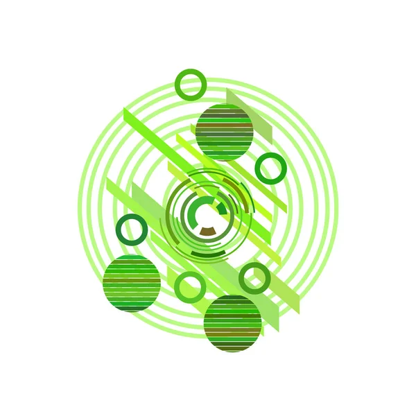Абстрактный Шаблон Зелеными Кругами Белом Фоне Векторная Иллюстрация — стоковый вектор