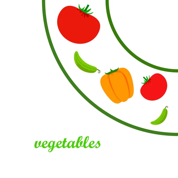 Ilustração Simples Vegetais Com Letras — Vetor de Stock