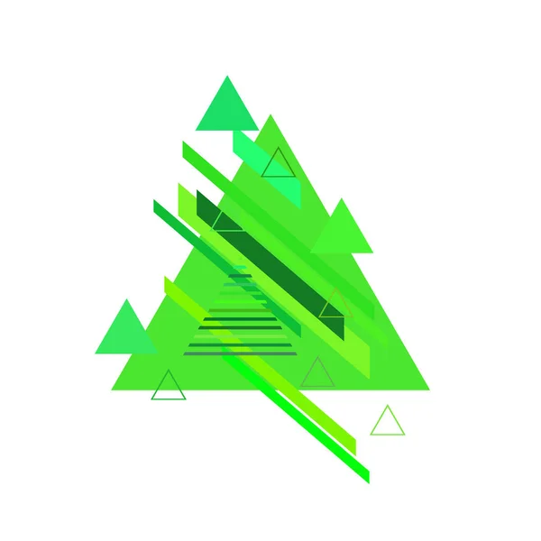 Абстрактный Рисунок Зелеными Треугольниками Белом Фоне — стоковый вектор