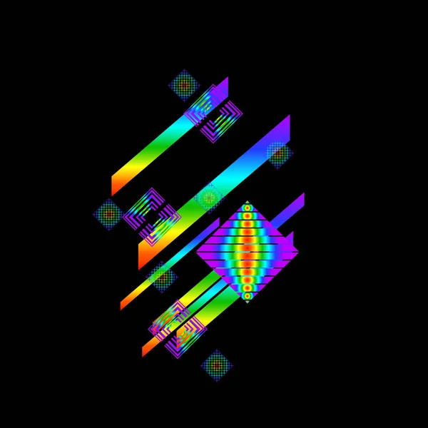 Abstrakcyjny Wzór Geometryczny Czarnym Tle — Wektor stockowy