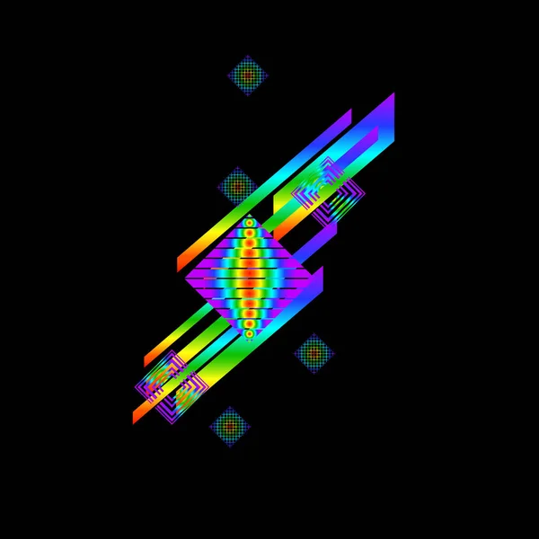 Abstrakcyjny Wzór Geometryczny Czarnym Tle — Wektor stockowy