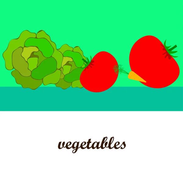 Simple Illustration Colorful Vegetables Vector — Stock Vector
