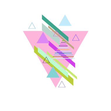 Beyaz arka plan üzerinde soyut renkli üçgenler
