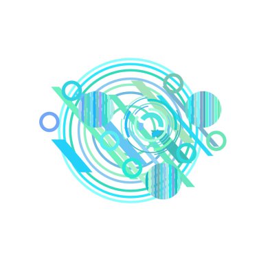 Beyaz arka plan üzerinde açık mavi renkte soyut daireler