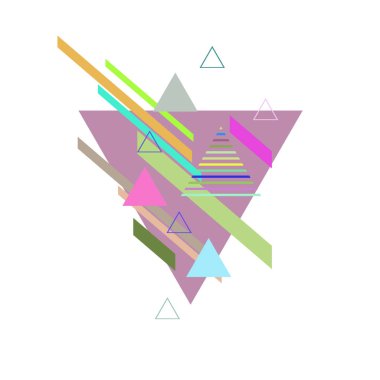 Beyaz arka plan üzerinde soyut renkli üçgenler