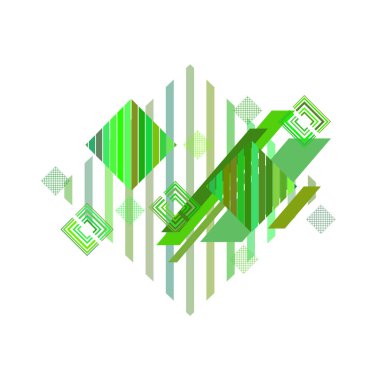 Beyaz arka plan üzerinde yeşil eşkenar dörtgen ile soyut desen